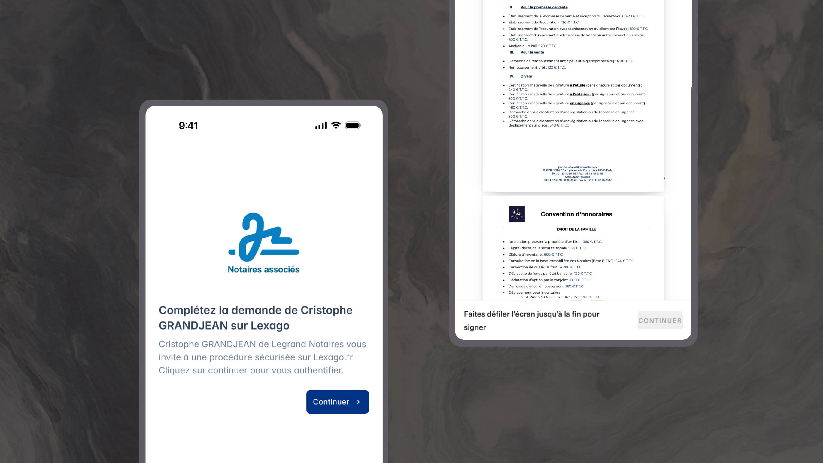 Aperçu de la signature électronique Lexago aux niveaux SES, AES et QES pour les notaires